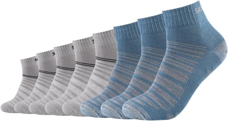 Skechers Unisex Sportsocken mit Mesh-Belüftung, 8er Pack