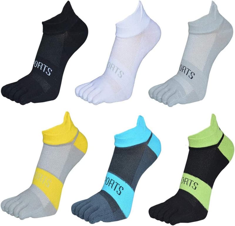 Atmungsaktive Fünf-Finger-Zehensocken aus Baumwolle für Herren