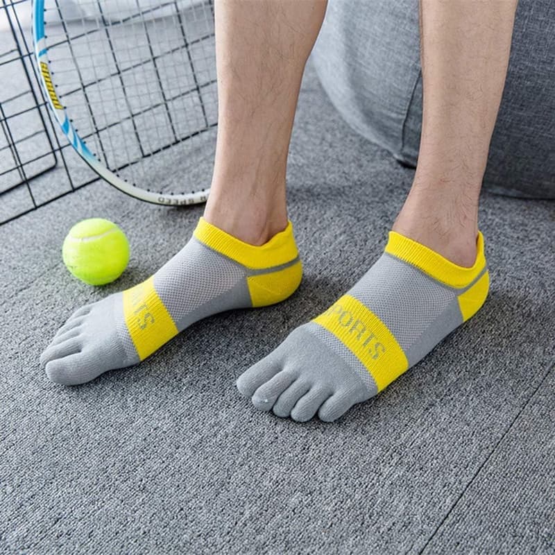 Atmungsaktive Fünf-Finger-Zehensocken aus Baumwolle für Herren