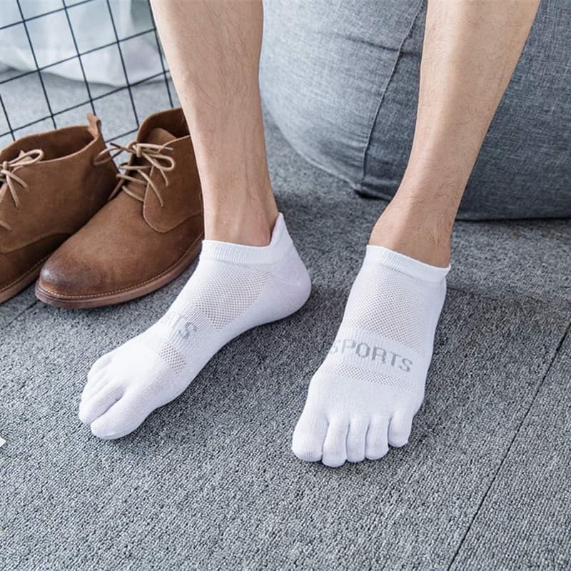 Atmungsaktive Fünf-Finger-Zehensocken aus Baumwolle für Herren
