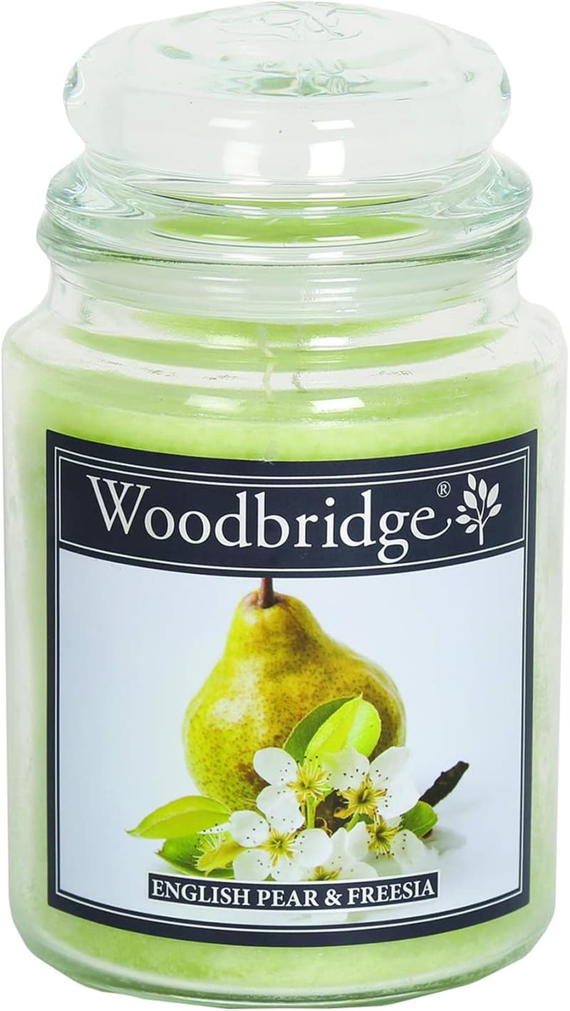 Fruchtige Duftkerze im Glas mit Deckel | English Pear & Freesia | 2 Docht