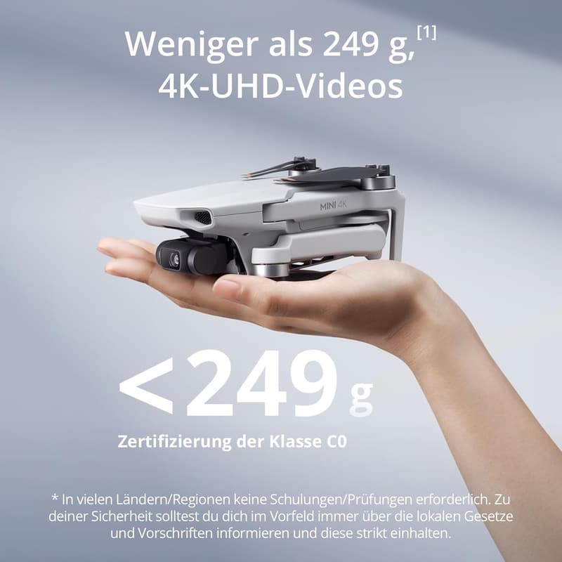 DJI Mini 4K Drohne mit 4K Kamera, 31 Min Flugzeit, 249 g
