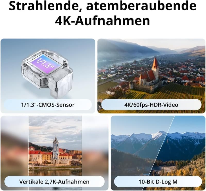 DJI Mini Drohne mit 4K Kamera, Follow Me, 31 min Flugzeit