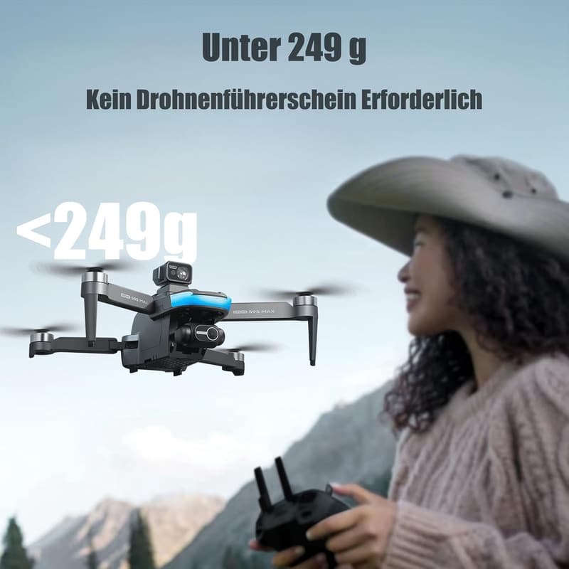 4K Mini-Drohne mit 2KM Reichweite, 75 Min Flugzeit, für Anfänger und Profis