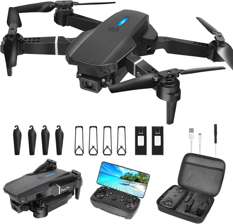 HD 1080P Faltbare Drohne für Kinder – Mini Quadcopter mit 2 Batterien