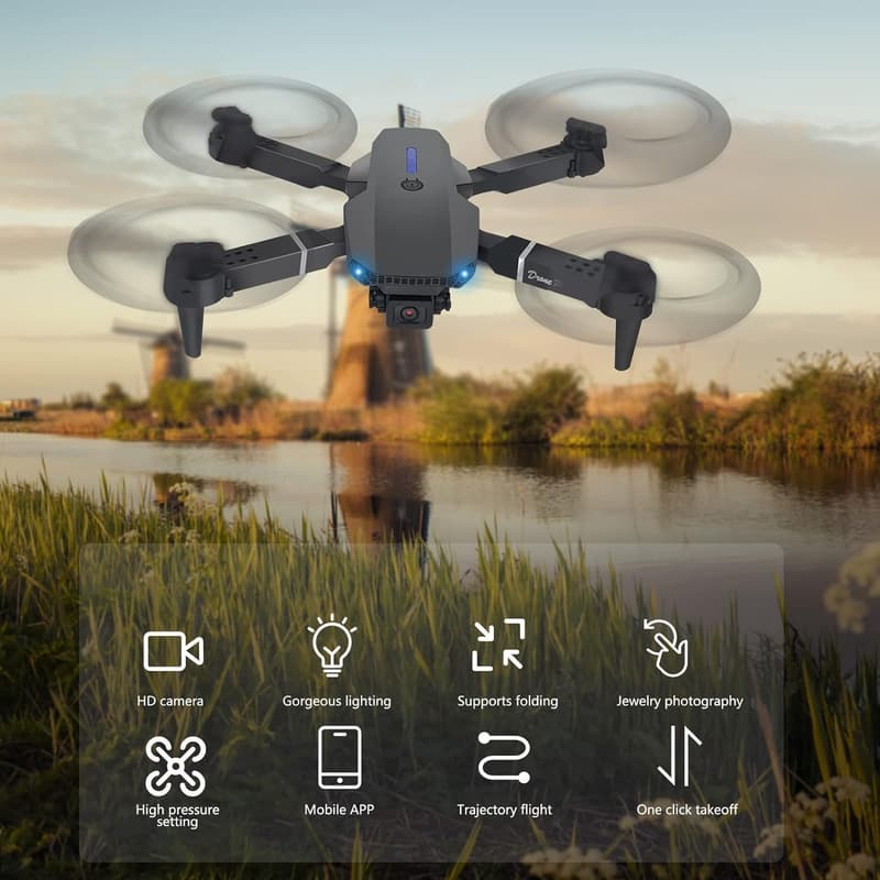 HD 1080P Faltbare Drohne für Kinder – Mini Quadcopter mit 2 Batterien