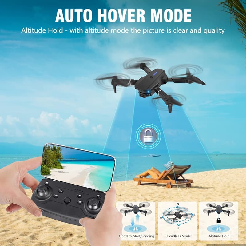 HD 1080P Faltbare Drohne für Kinder – Mini Quadcopter mit 2 Batterien
