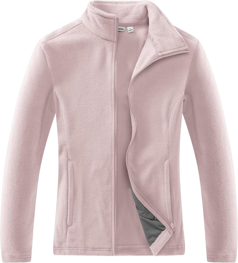 Leichte Fleecejacke für Damen mit Stehkragen für Outdoor-Aktivitäten