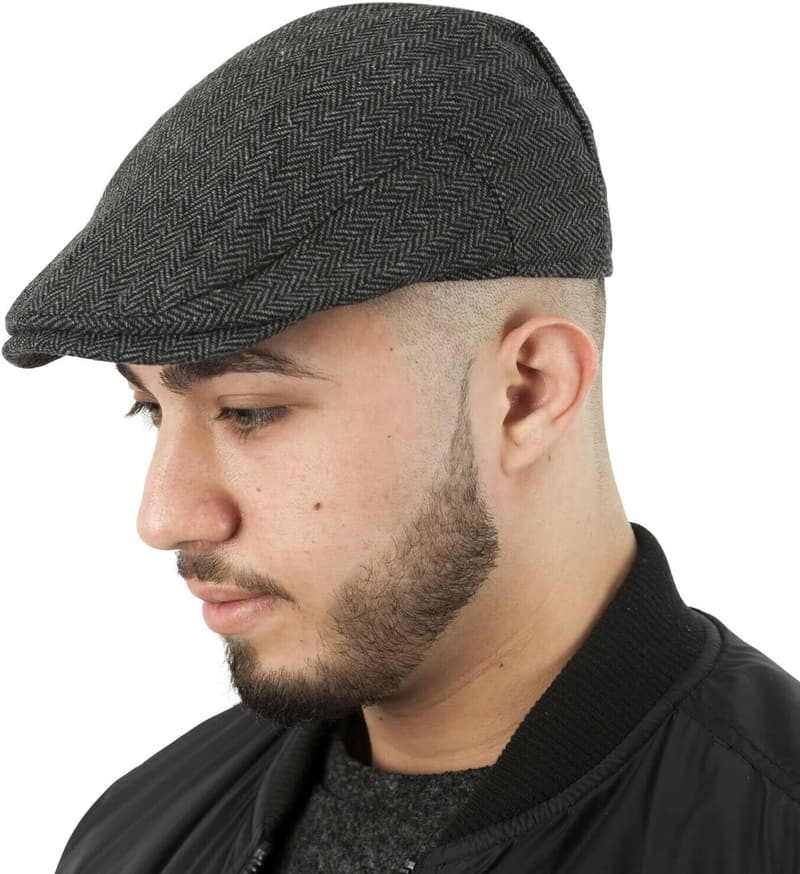 Kariertes Tweed-Cap aus Wollmischung für Herren