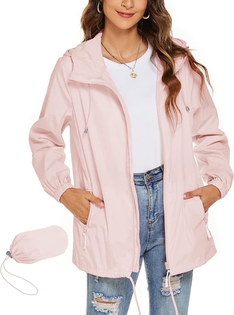 Leichte, wasserdichte Damen-Regenjacke für Reisen und Radfahren