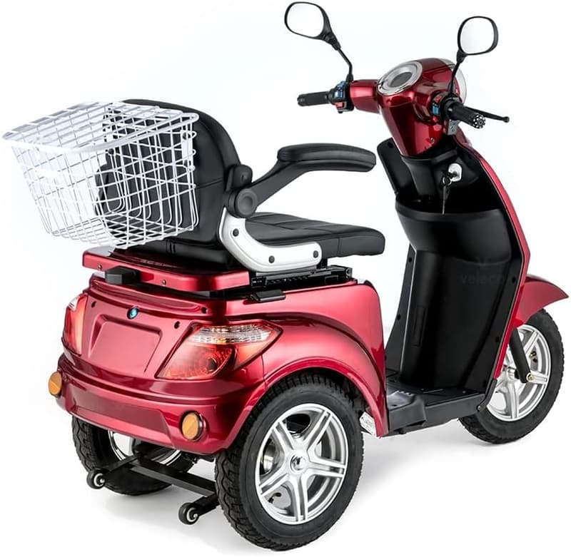 VELECO ZT15 Seniorenmobil - Elektromobil mit elektromagnetischer Bremse und digitalem Tachometer - rot