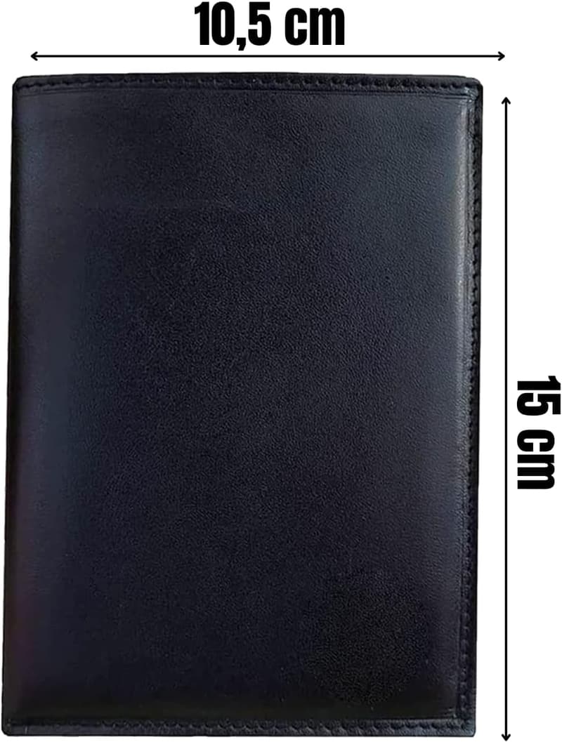 Große schwarze Lederbrieftasche mit RFID-Blockierung für Reisen