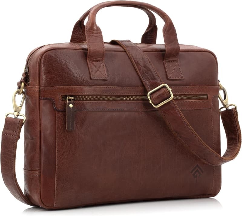 Business-Laptoptasche aus Leder für Herren und Damen - 15 Zoll