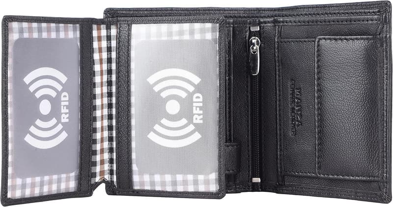 Hochwertiger Herren Geldbeutel aus Rindleder mit RFID-Schutz