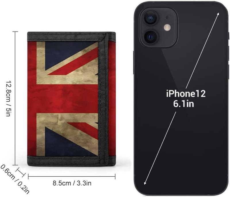 Schlanke britische Flaggen-Geldbörse für Herren, dreifach gefaltet, modern