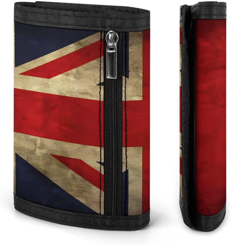 Schlanke britische Flaggen-Geldbörse für Herren, dreifach gefaltet, modern