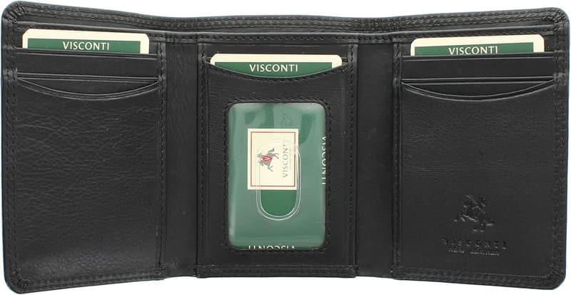Visconti Compton Leder Brieftasche mit RFID-Schutz, schwarz