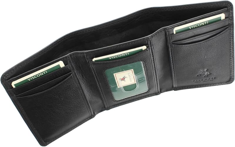 Visconti Compton Leder Brieftasche mit RFID-Schutz, schwarz