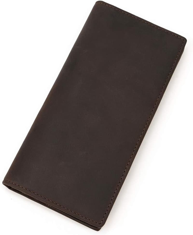 Gravierte Vintage-Ledergeldbörse mit Kette für Herren