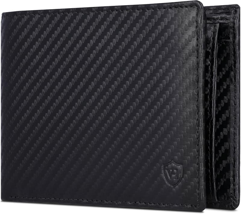 Herren Geldbörse mit RFID Schutz – Carbon-Schwarz Portemonnaie