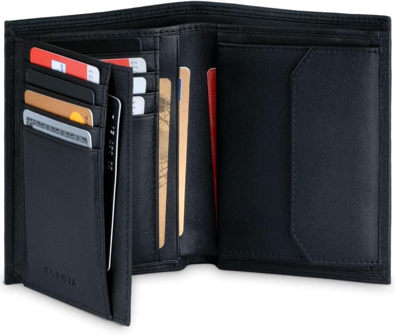 RFID-sichere Echtleder Geldbörse für Herren mit 13 Fächern