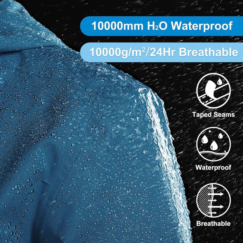 Wasserdichte Regenjacke für Damen mit Kapuze – atmungsaktive Outdoorjacke