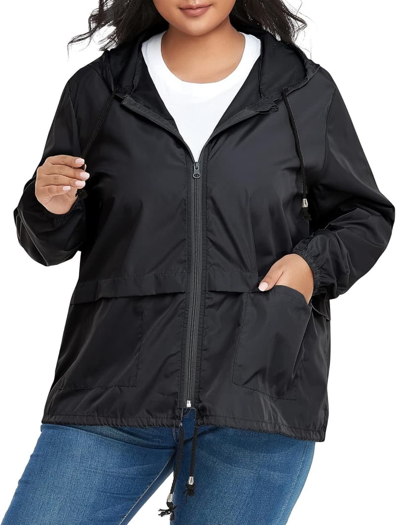 CULACCINO Damen Regenjacke groß, wasserdicht & atmungsaktiv mit Kapuze