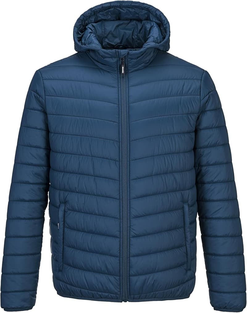 Wasserdichte Steppjacke für Männer – leichte, verstaubare Winterjacke mit Kapuze