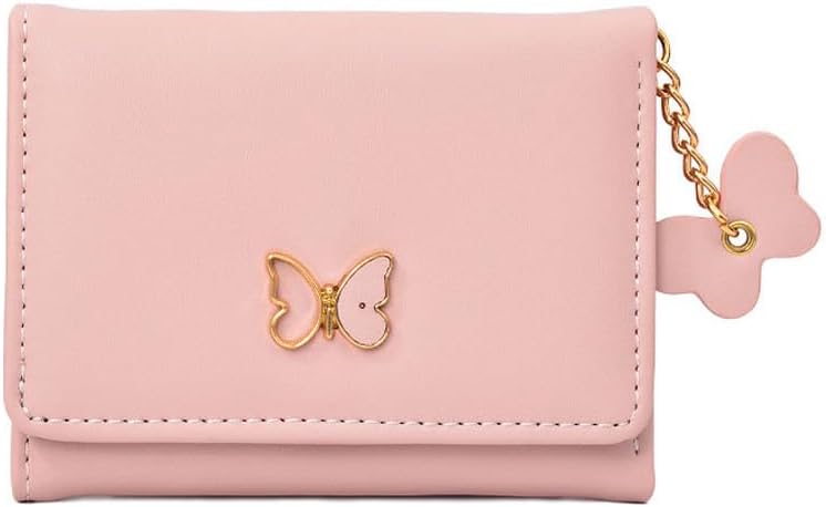 Elegante Damen Geldbörse mit Schleife – Dreifach gefaltet, Rosa