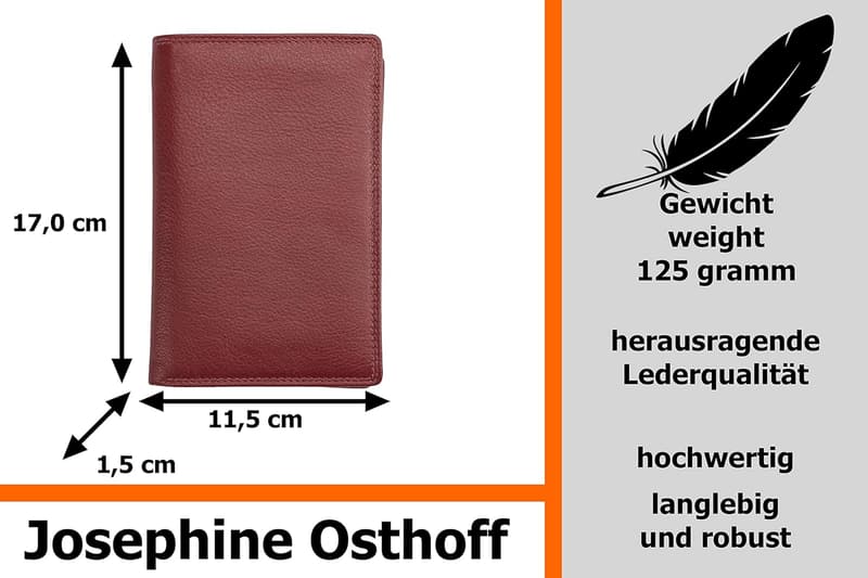 Herren Leder Brieftasche Hochformat mit RFID-Schutz, Bordeaux
