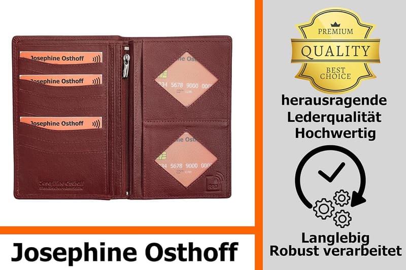 Herren Leder Brieftasche Hochformat mit RFID-Schutz, Bordeaux