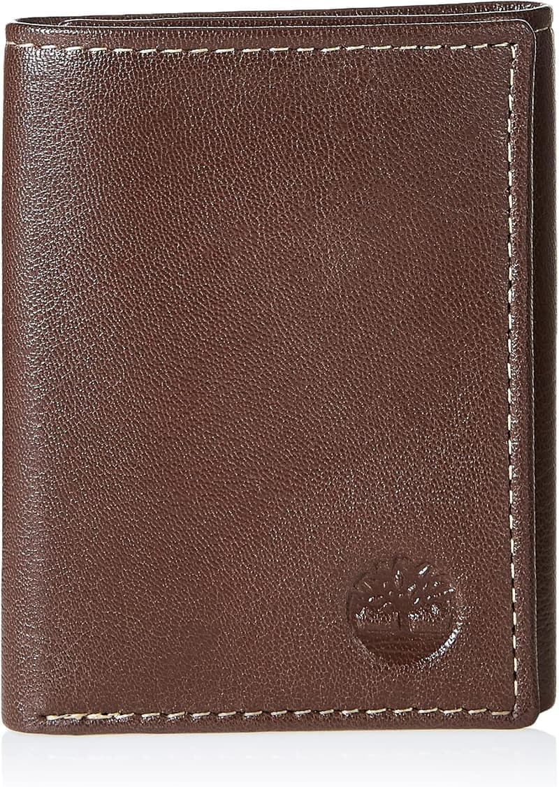 Timberland Herren Leder-Brieftasche mit ID-Fenster, Braun