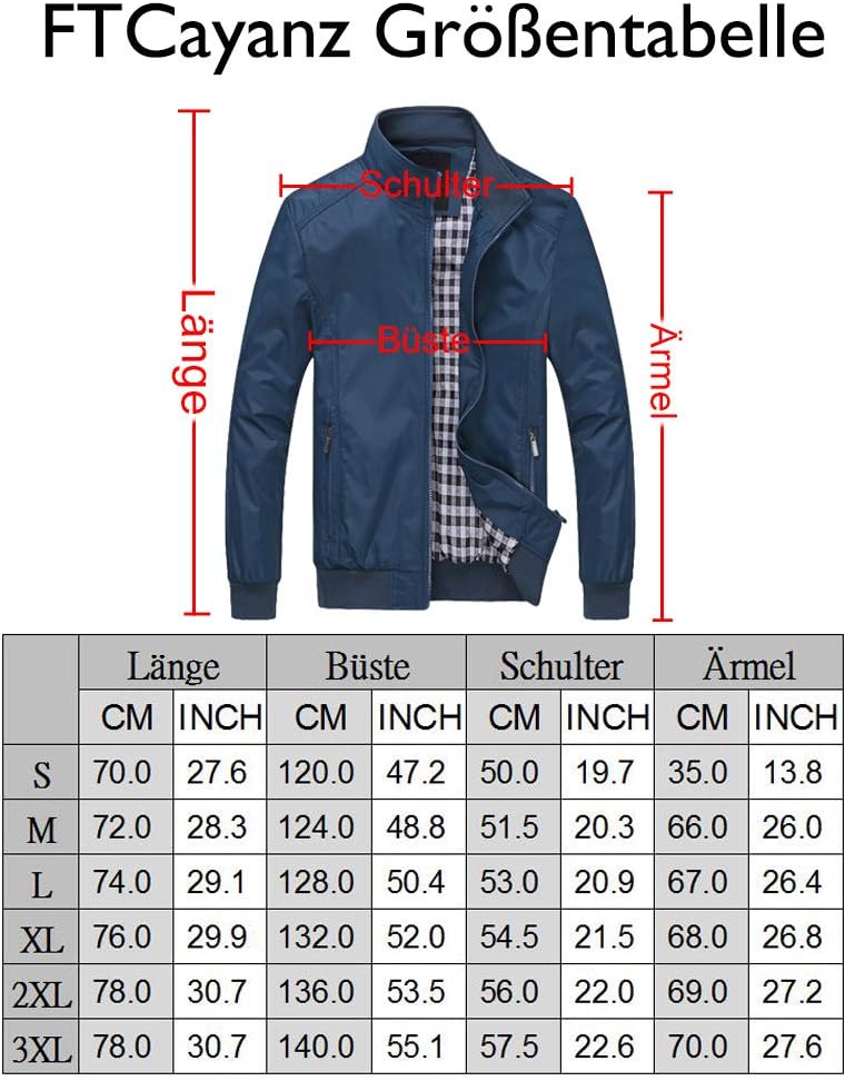 Herren Bomberjacke mit Stehkragen – Übergangsjacke für Business und Freizeit