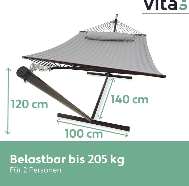Doppelhängematte mit Gestell, für 2 Personen, 200kg belastbar