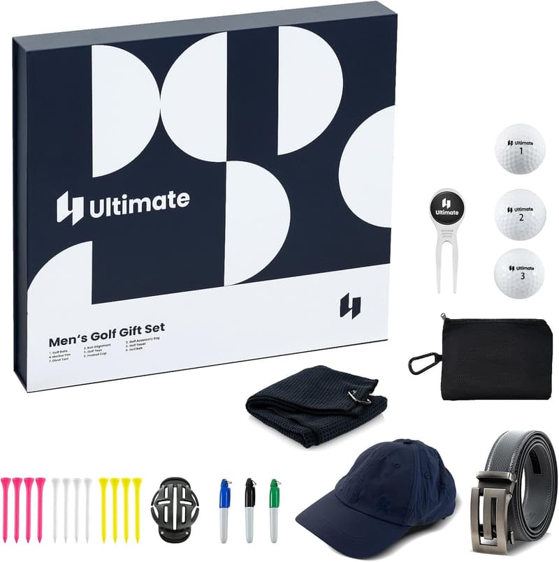 Golfzubehör Set mit Bällen, Tees, Handtuch und Aufbewahrungstasche