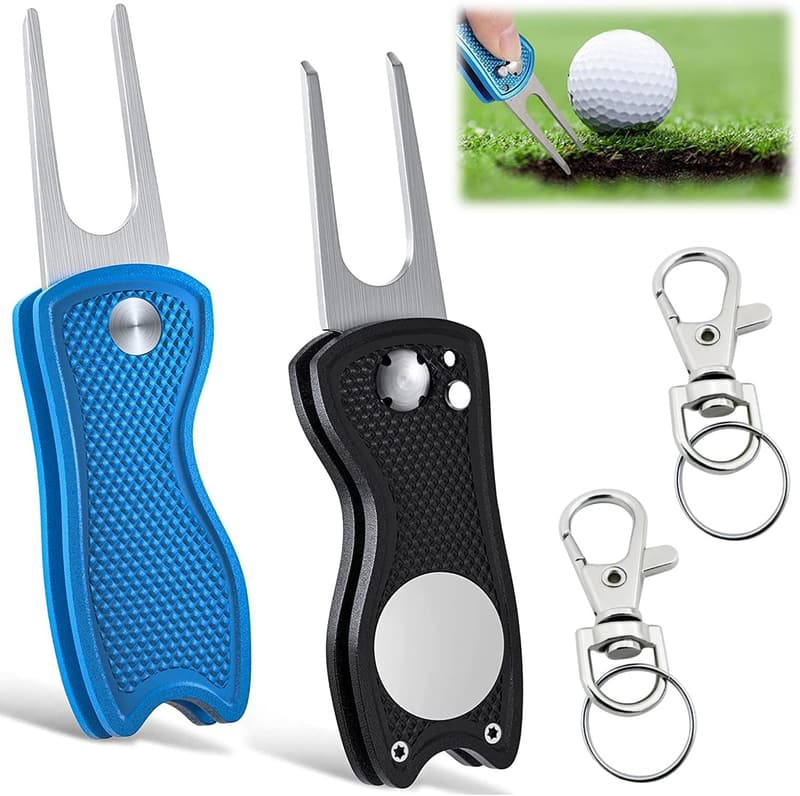 Edelstahl Pitchgabel-Set für Golf mit Ballmarker – 2 Stück Geschenk für Golfer