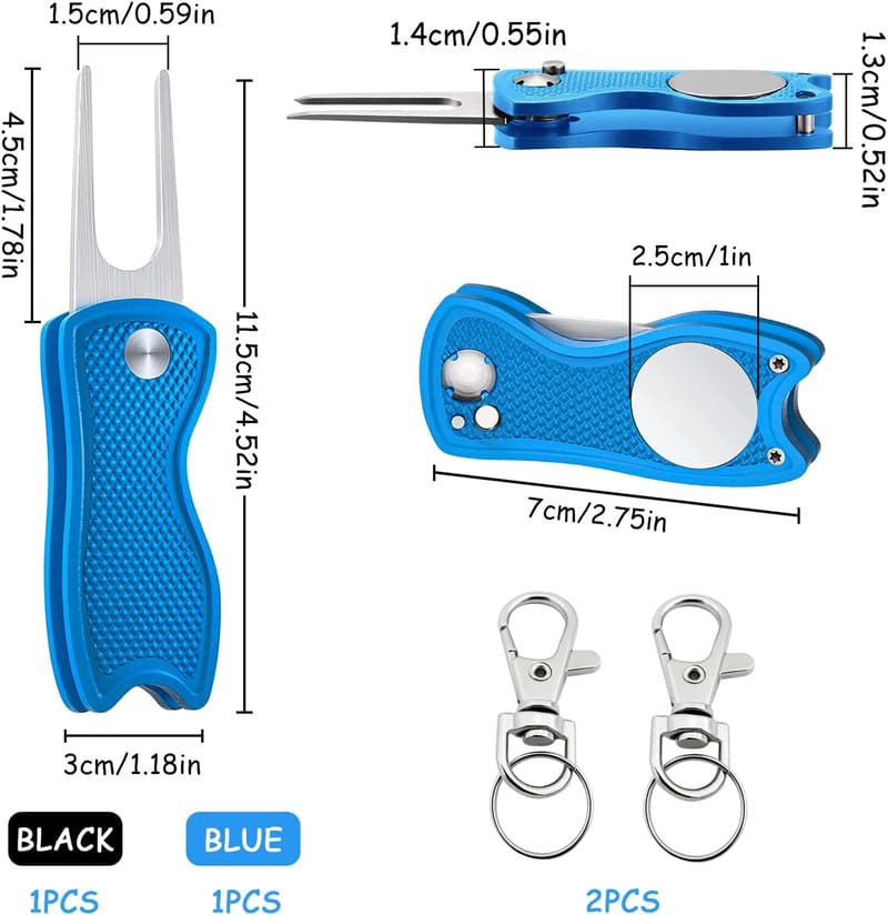Edelstahl Pitchgabel-Set für Golf mit Ballmarker – 2 Stück Geschenk für Golfer
