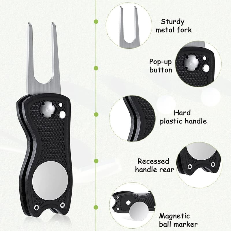 Edelstahl Pitchgabel-Set für Golf mit Ballmarker – 2 Stück Geschenk für Golfer