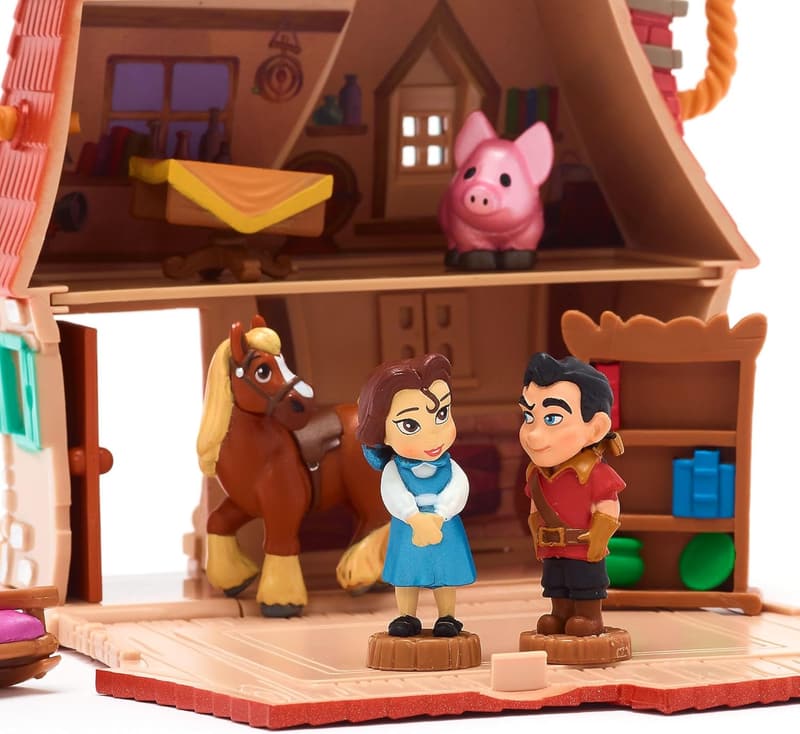 Disney Belle Landhaus Spielset, 10-teilig, mit Belle und Gaston, ab 3 Jahren