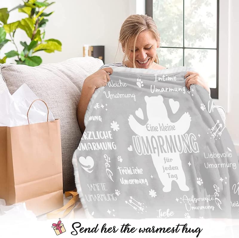 Geschenk für beste Freundin: Decke mit Ärmeln für Geburtstage