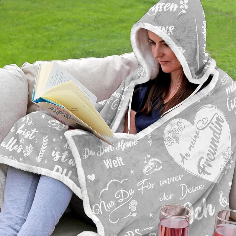 Geschenk für Freundin: Decke mit Ärmeln für Geburtstag und Jahrestag