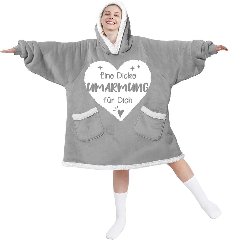 Umarmungsdecke mit Ärmeln – Mutmacher-Geschenk für beste Freundin