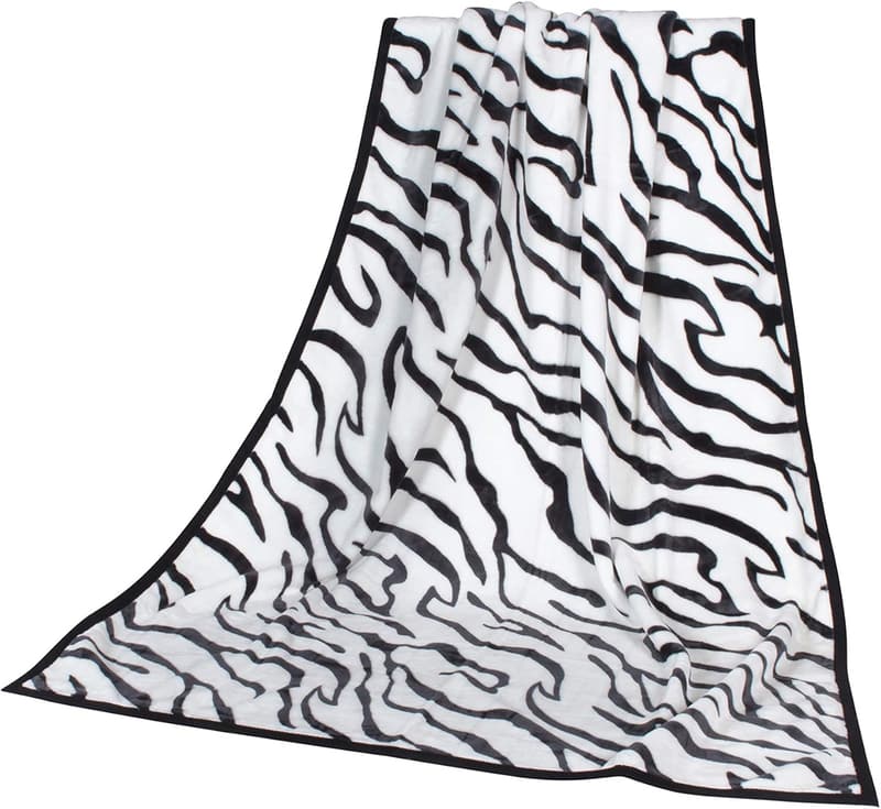 Kuscheldecke 'Zebrastreifen' – Flauschige Flanell-Fleece Decke 160x220 cm