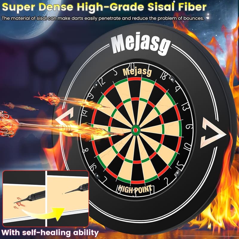 Profi Dartscheibe Set mit 6 Metall-Dartpfeilen für Erwachsene