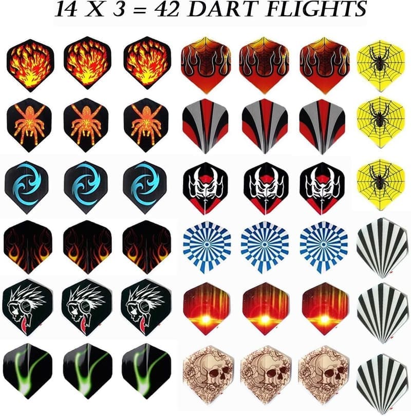 Dartpfeile Set für elektronische Dartscheiben, 12 Pfeile + 30 Flights