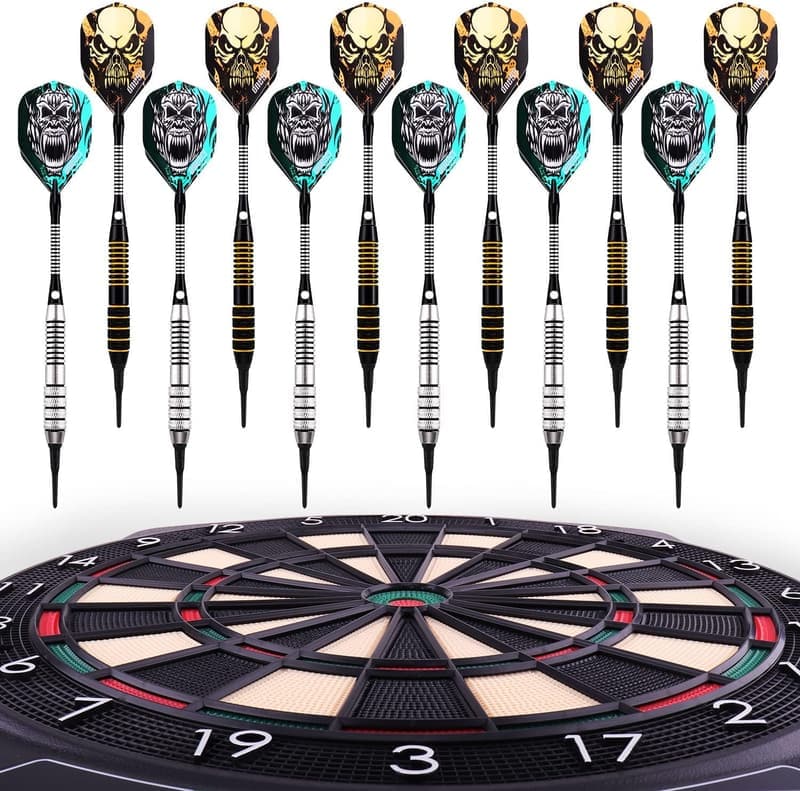 Profi Soft Darts Set mit Kunststoffspitzen, 18g, 12 Stück