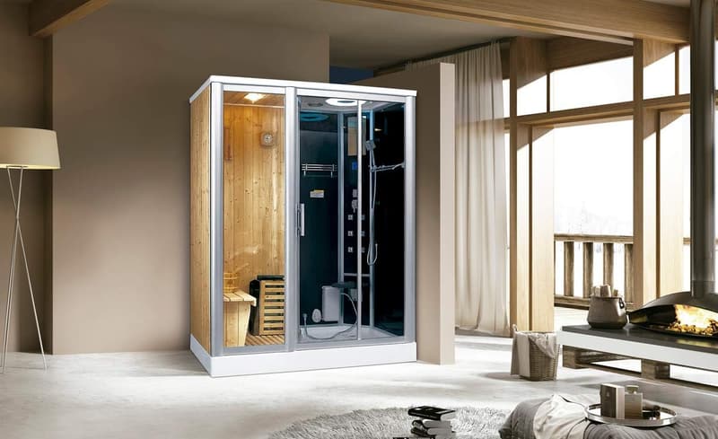 XXL Dampfduschen-Sauna Set mit LED und Radio