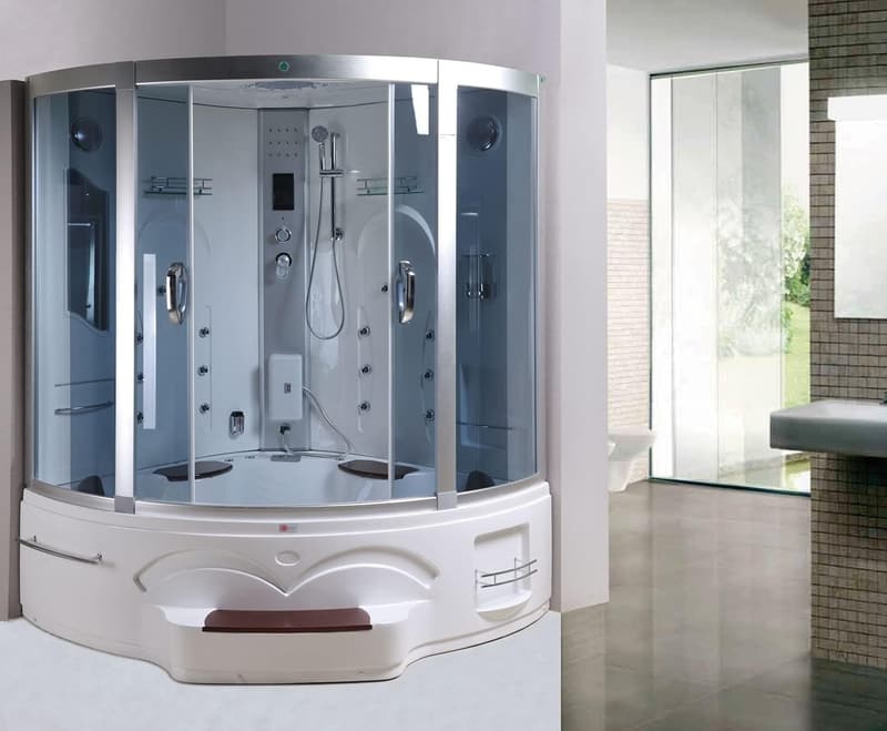 XXL Luxus Dampfdusche mit Whirlpool SET 150x150 cm, Modell 2024