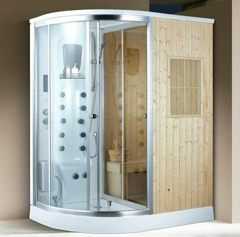 Luxus Dampfdusche und finnische Sauna 170x100cm mit Radio