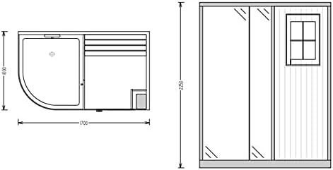 Luxus Dampfdusche und finnische Sauna 170x100cm mit Radio